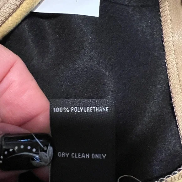 New York & Company Tan & Green Colorblock Faux Leather Pencil Skirt NWT - Picture 10 of 10